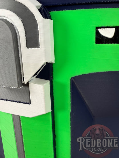 Seattle-Inspired Navy Blue & Action Green Mandalorian Helmet