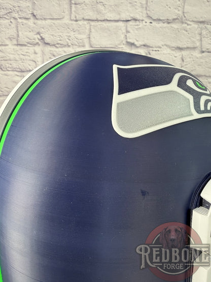 Seattle-Inspired Navy Blue & Action Green Mandalorian Helmet