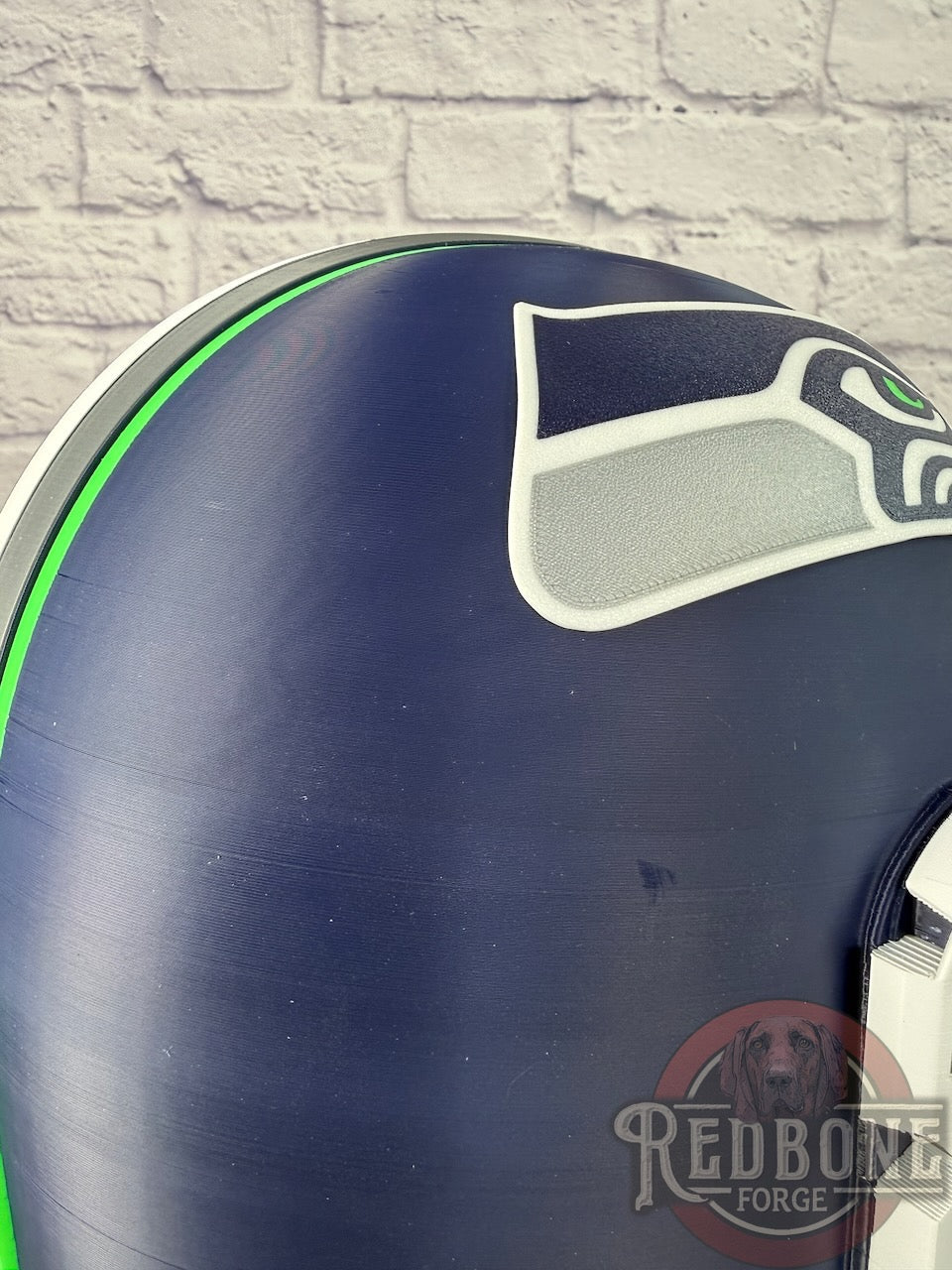 Seattle-Inspired Navy Blue & Action Green Mandalorian Helmet