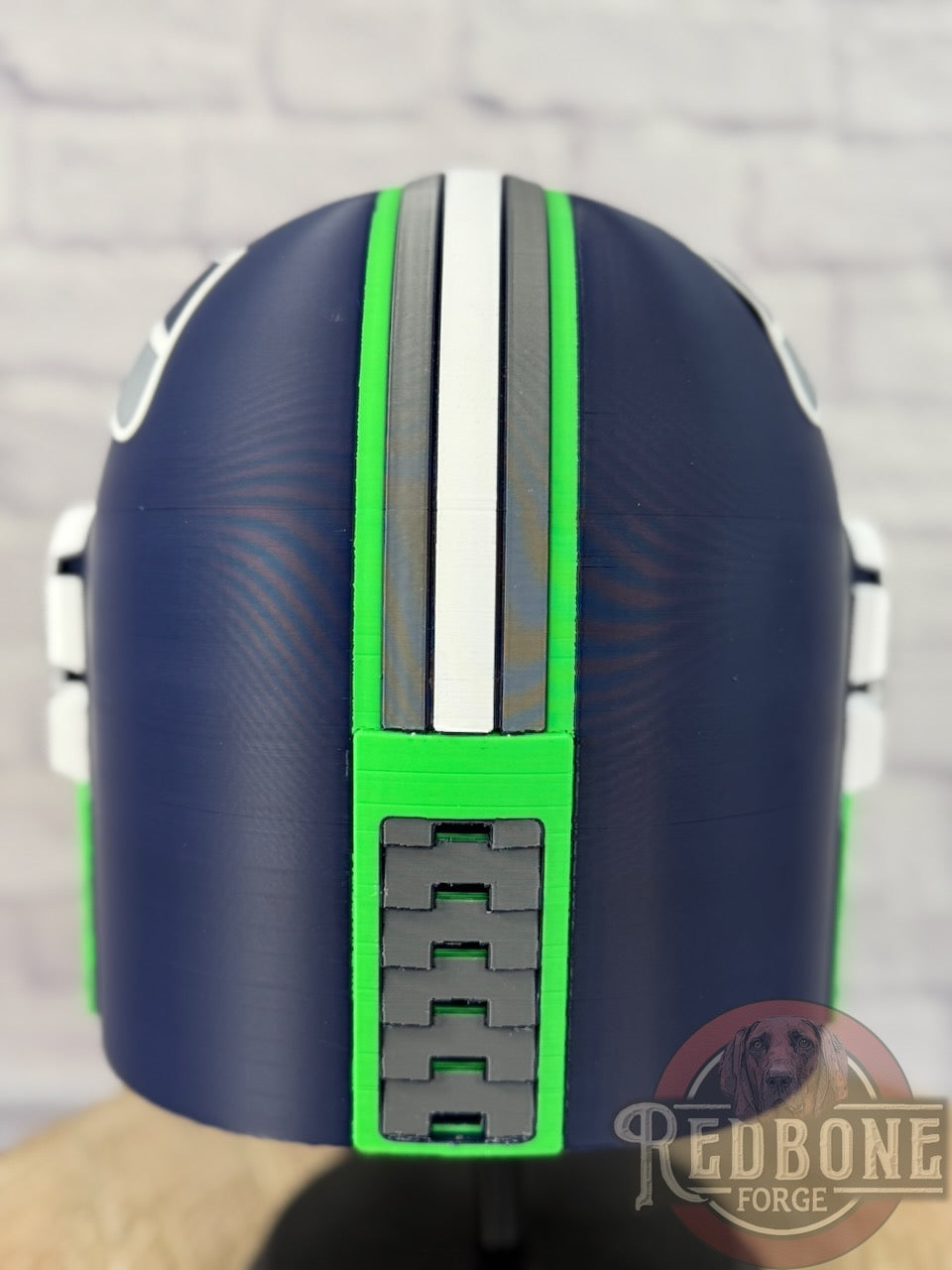Seattle-Inspired Navy Blue & Action Green Mandalorian Helmet