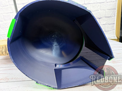 Seattle-Inspired Navy Blue & Action Green Mandalorian Helmet