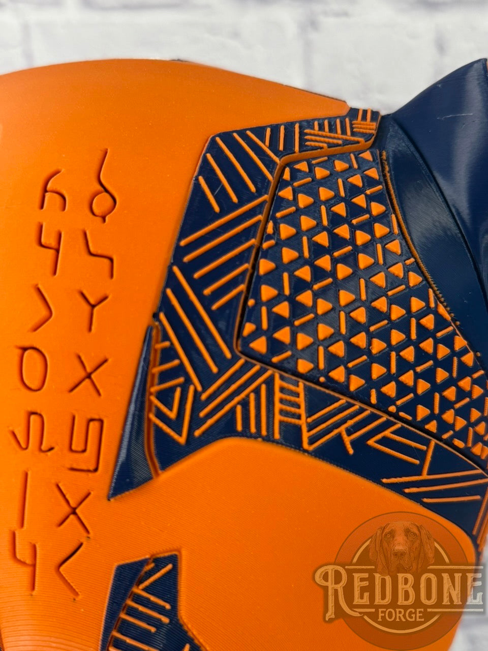 Chicago-Inspired Orange & Blue Tribal Cat Warrior Helmet