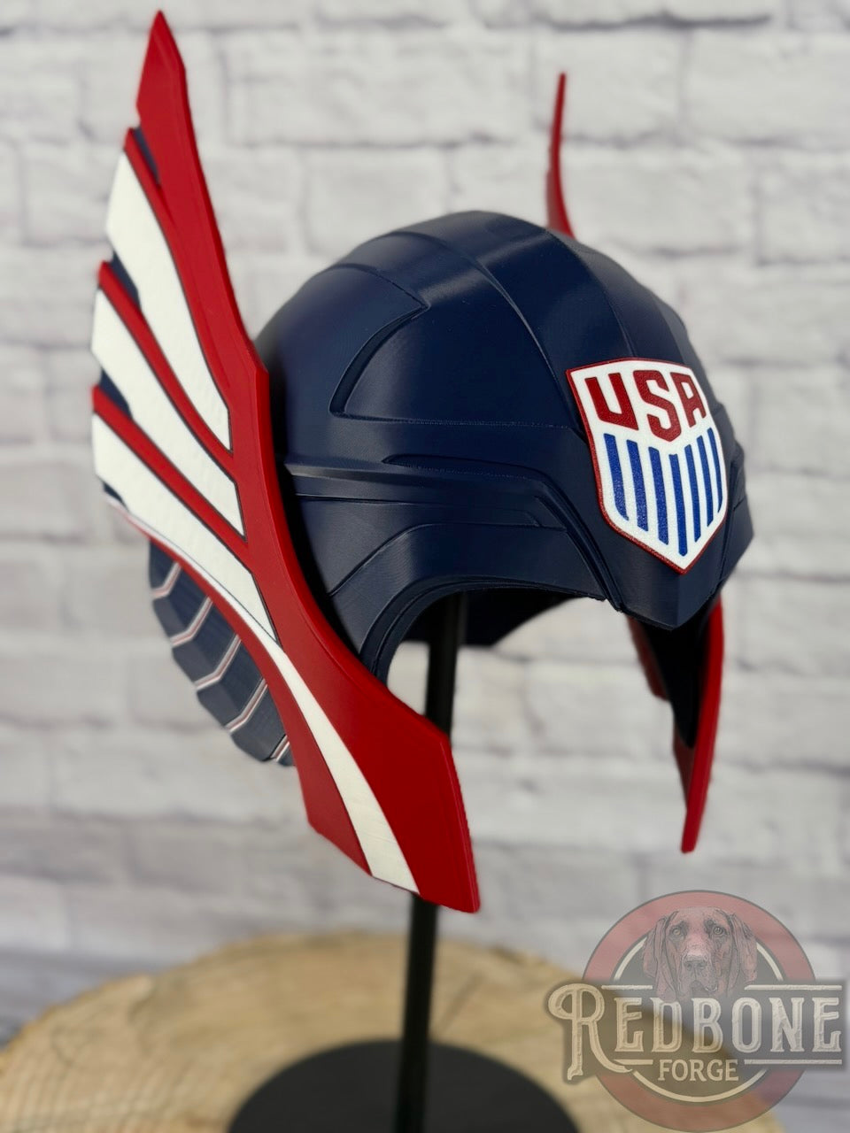 TEAM USA -Inspired Red, White, & Blue Norse God Helmet Olympic