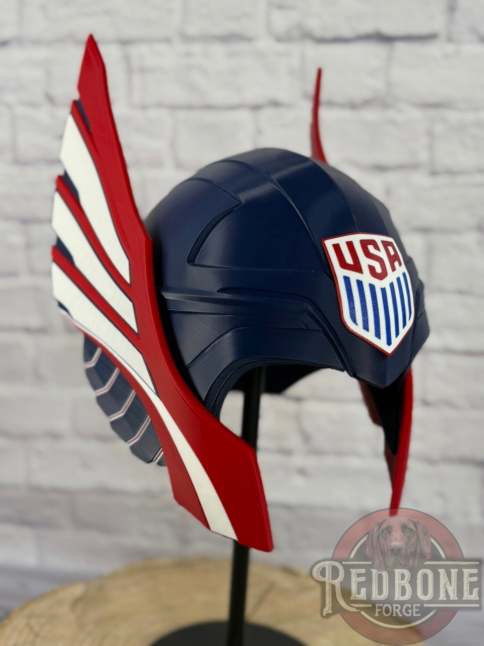 TEAM USA -Inspired Red, White, & Blue Norse God Helmet Olympic