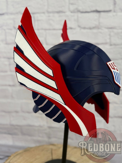 TEAM USA -Inspired Red, White, & Blue Norse God Helmet Olympic
