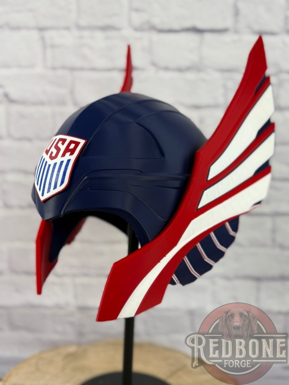 TEAM USA -Inspired Red, White, & Blue Norse God Helmet Olympic