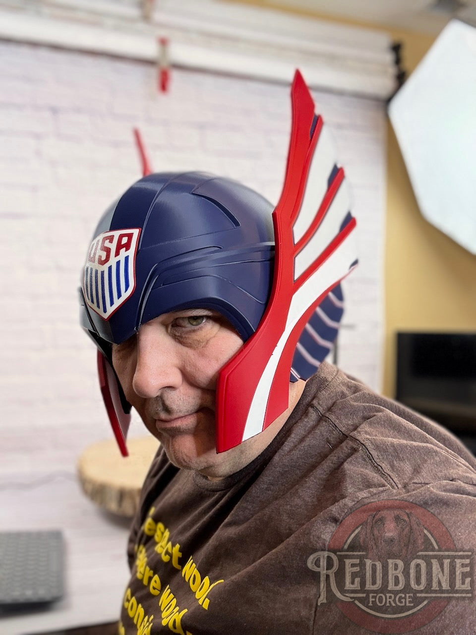 TEAM USA -Inspired Red, White, & Blue Norse God Helmet Olympic