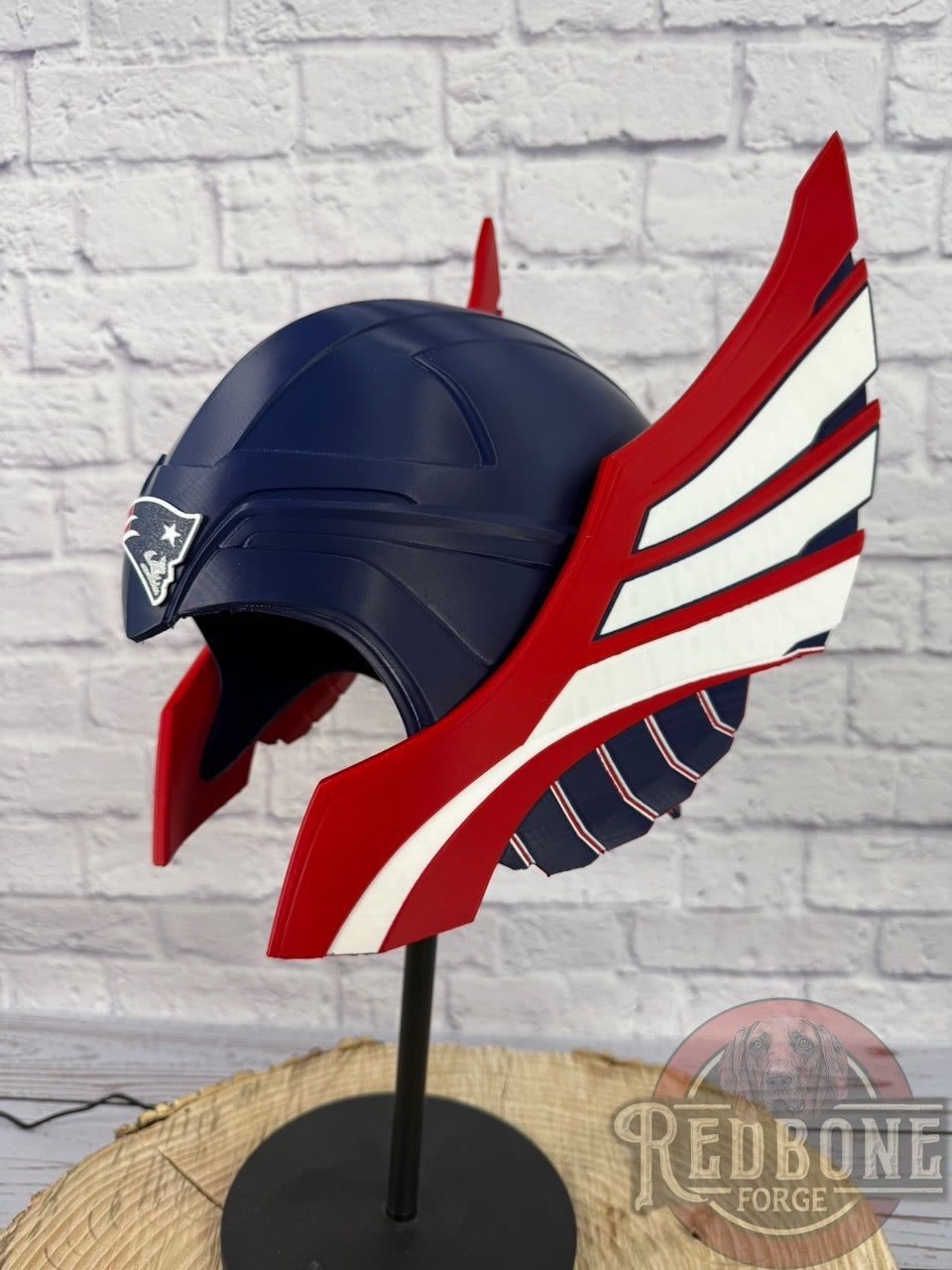 Patriots -Inspired Red, White, & Blue Norse God Helmet