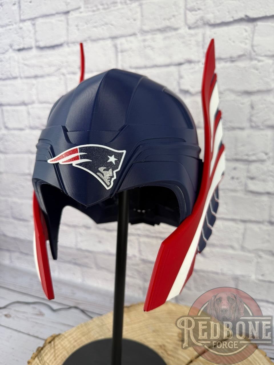 Patriots -Inspired Red, White, & Blue Norse God Helmet
