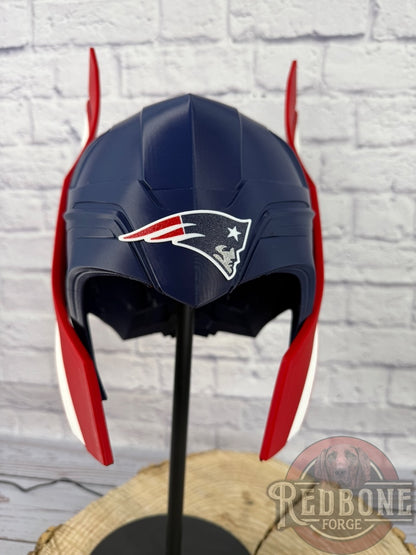 Patriots -Inspired Red, White, & Blue Norse God Helmet