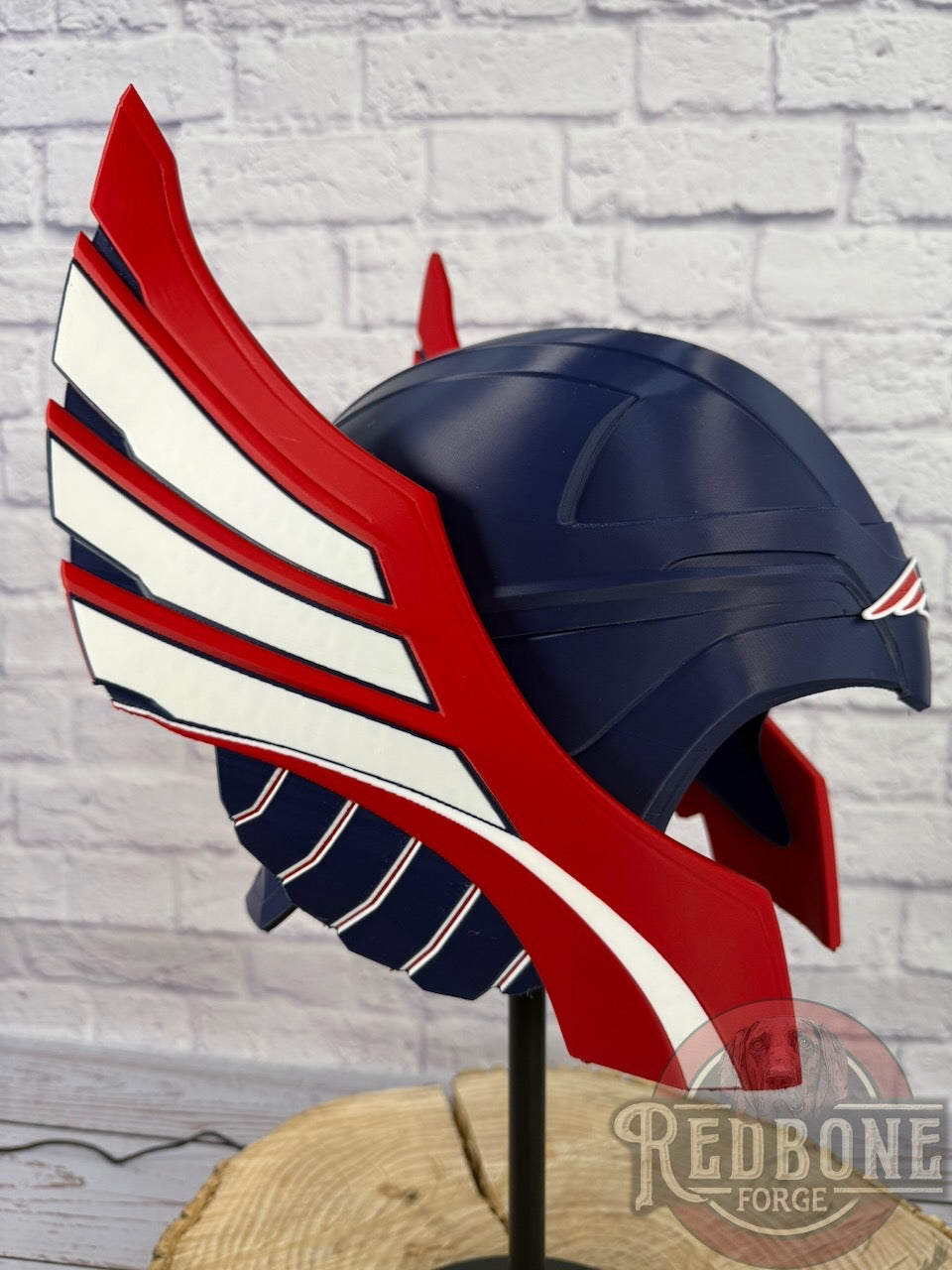 Patriots -Inspired Red, White, & Blue Norse God Helmet