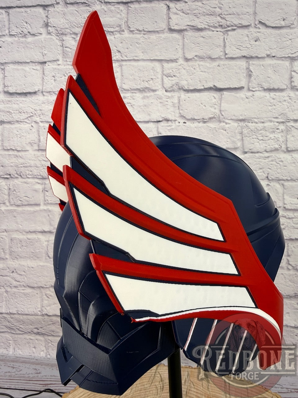 Patriots -Inspired Red, White, & Blue Norse God Helmet