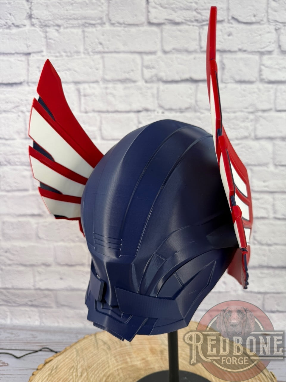 Patriots -Inspired Red, White, & Blue Norse God Helmet