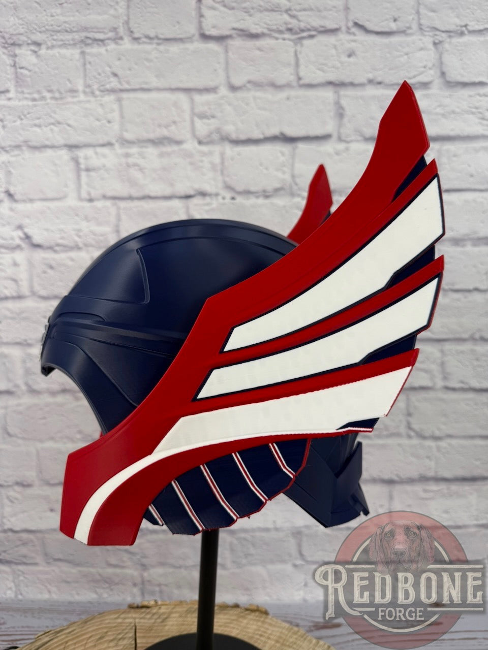 Patriots -Inspired Red, White, & Blue Norse God Helmet