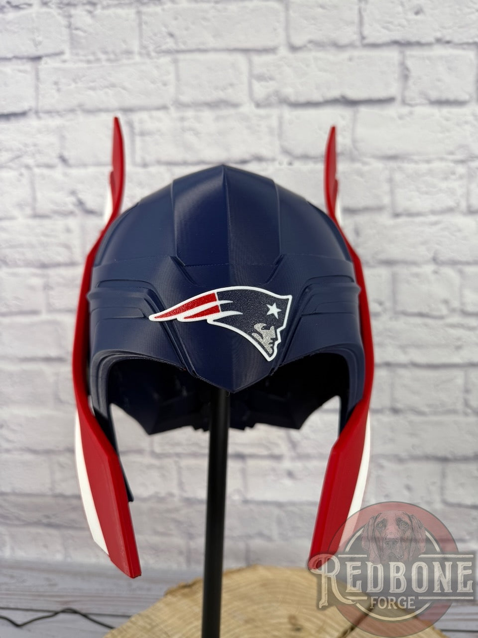 Patriots -Inspired Red, White, & Blue Norse God Helmet