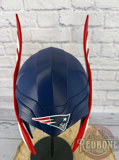 Patriots -Inspired Red, White, & Blue Norse God Helmet
