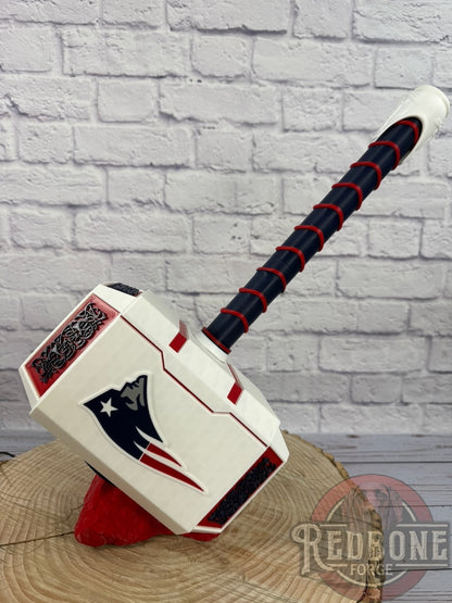 Patriots-Inspired Mjolnir Thor Hammer