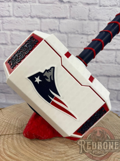 Patriots-Inspired Mjolnir Thor Hammer