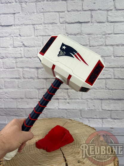 Patriots-Inspired Mjolnir Thor Hammer