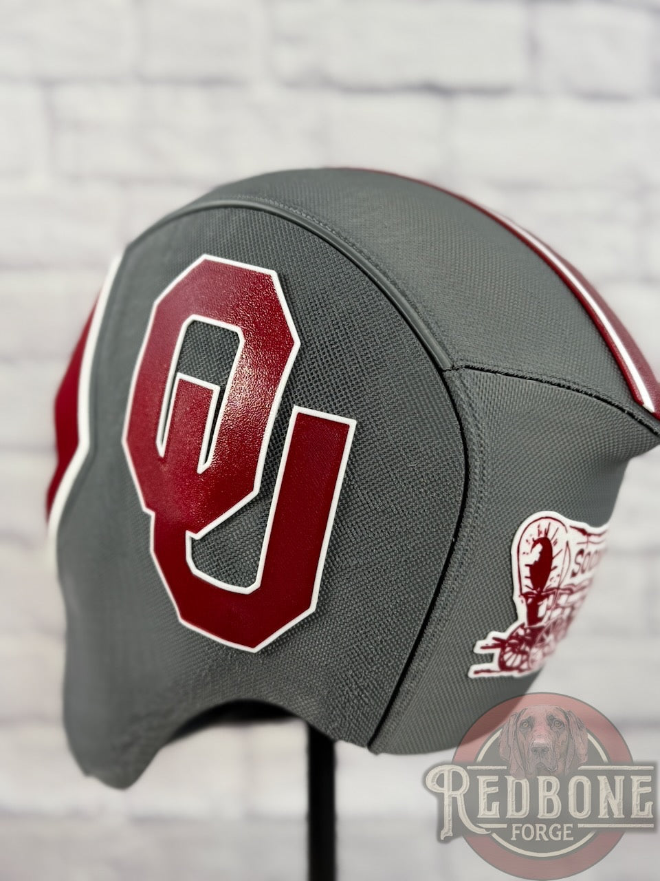 Oklahoma-Inspired Crimson & Anthracite Masked Mercenary