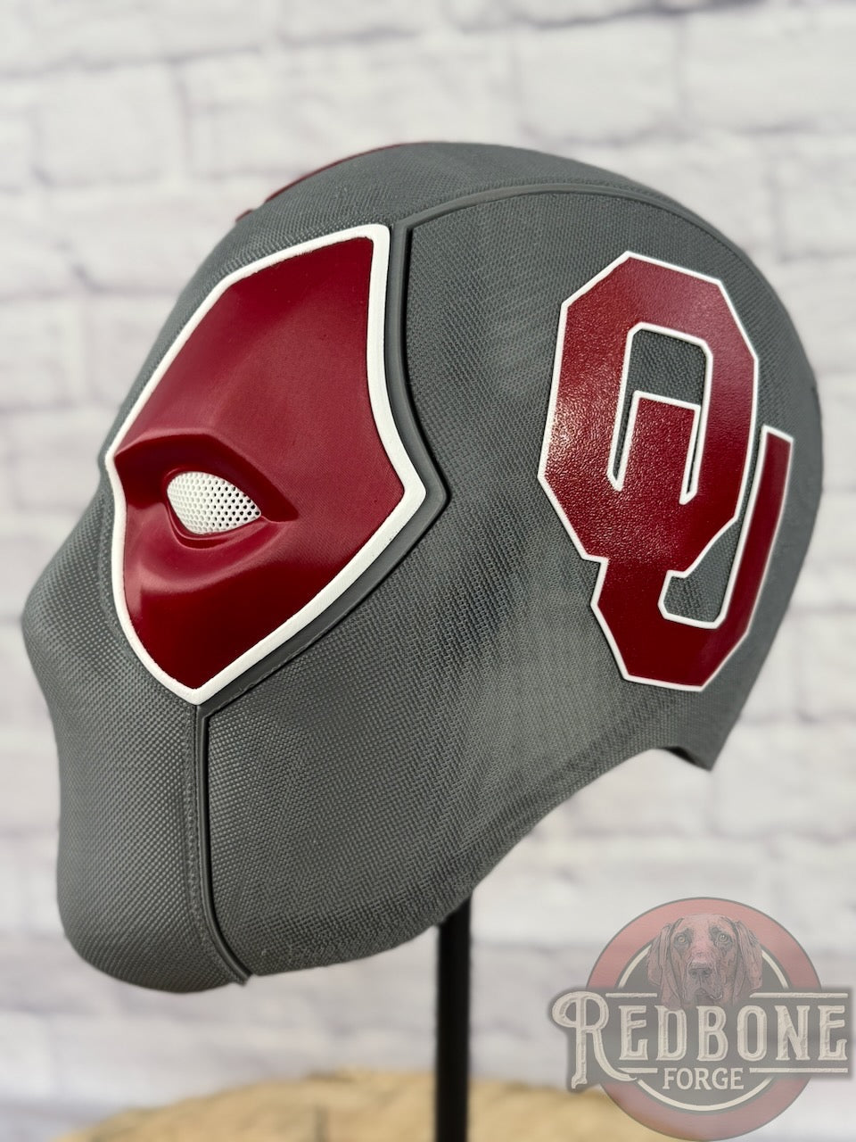 Oklahoma-Inspired Crimson & Anthracite Masked Mercenary