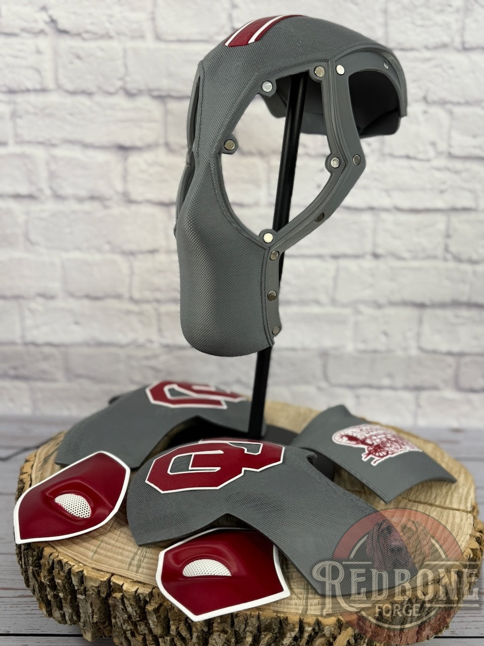 Oklahoma-Inspired Crimson & Anthracite Masked Mercenary