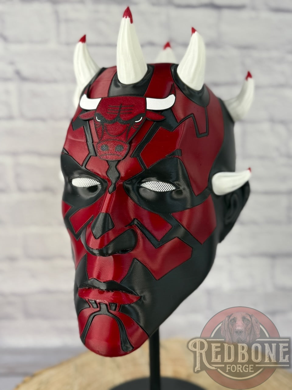 Bulls-Inspired Red & Black Darth Maul Mask