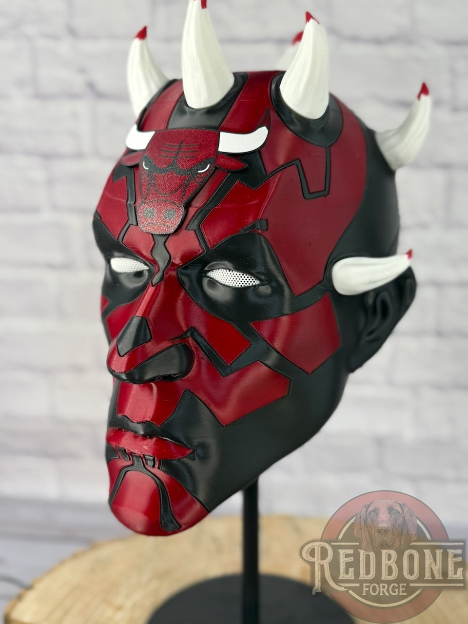 Bulls-Inspired Red & Black Darth Maul Mask
