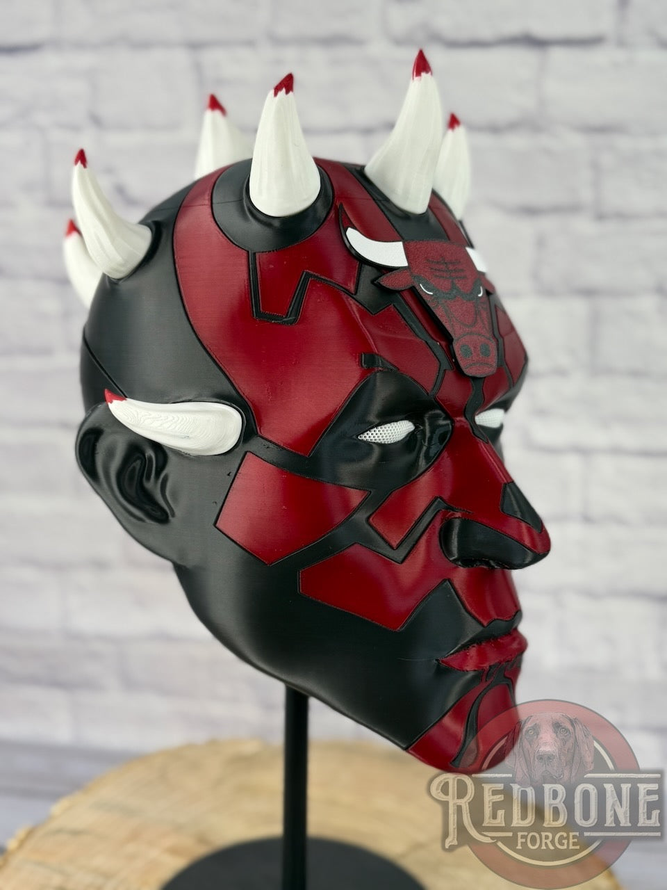 Bulls-Inspired Red & Black Darth Maul Mask