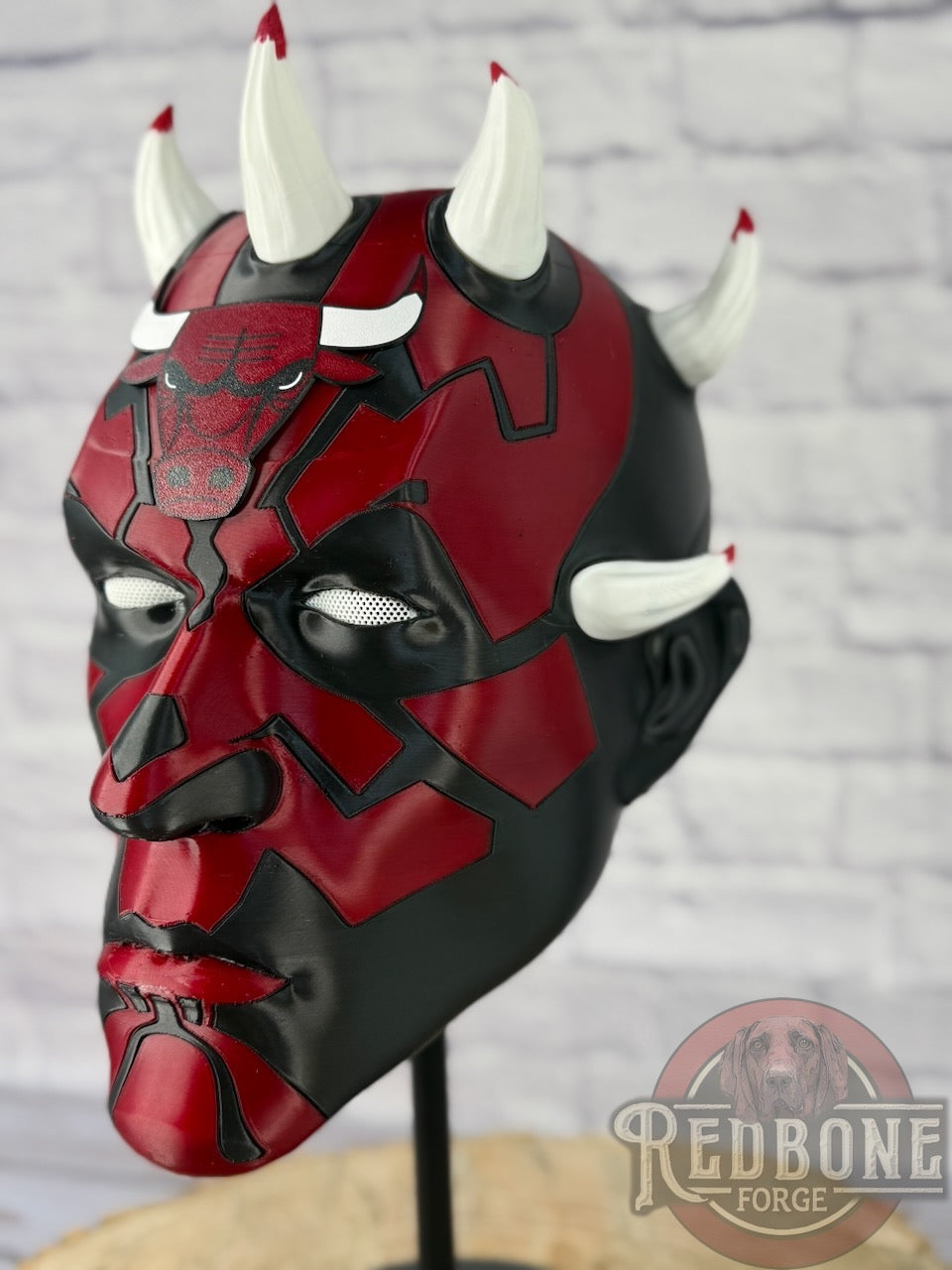Bulls-Inspired Red & Black Darth Maul Mask
