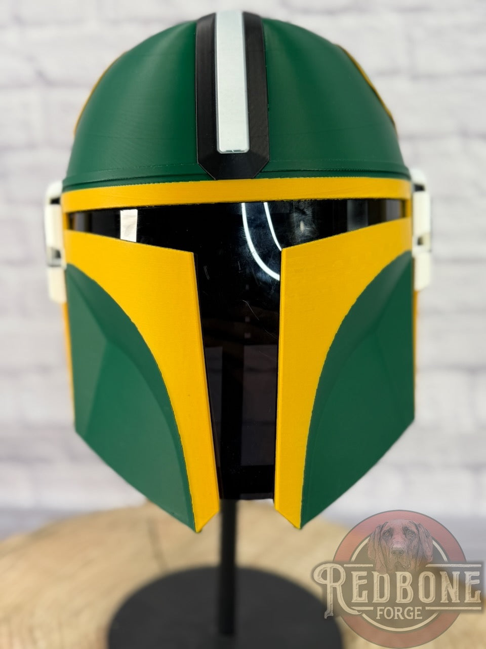 Green Bay-Inspired Yellow & Green Mandalorian Helmet