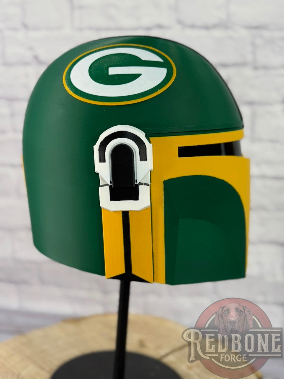 Green Bay-Inspired Yellow & Green Mandalorian Helmet