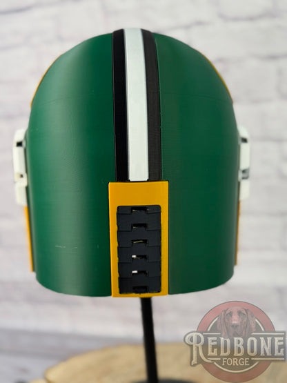 Green Bay-Inspired Yellow & Green Mandalorian Helmet