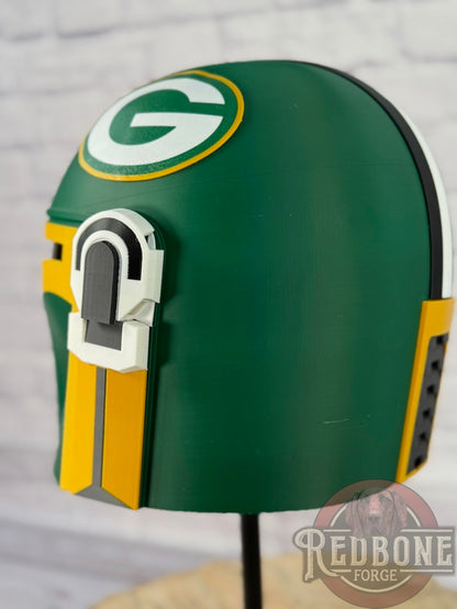 Green Bay-Inspired Yellow & Green Mandalorian Helmet