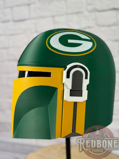 Green Bay-Inspired Yellow & Green Mandalorian Helmet