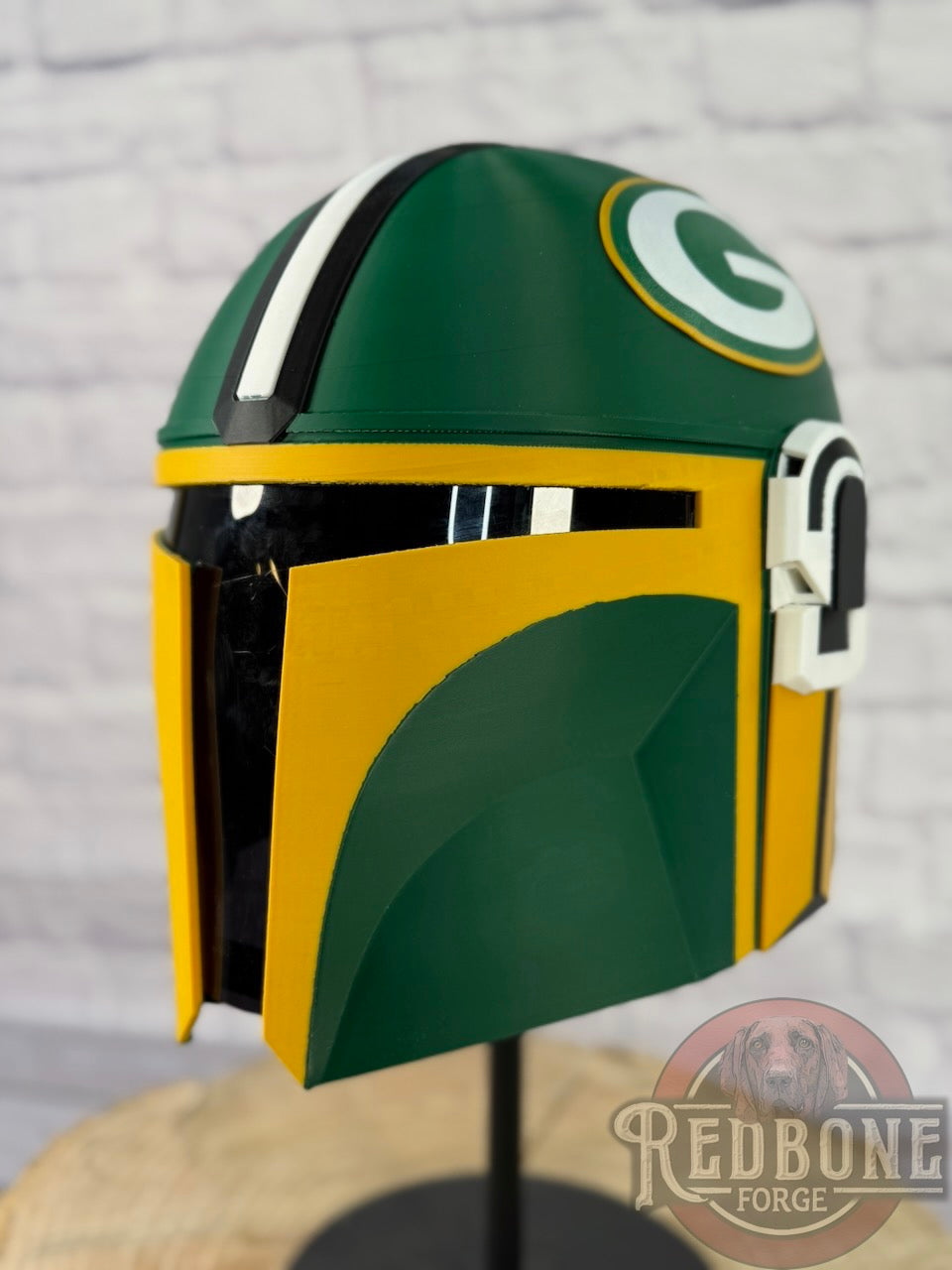 Green Bay-Inspired Yellow & Green Mandalorian Helmet