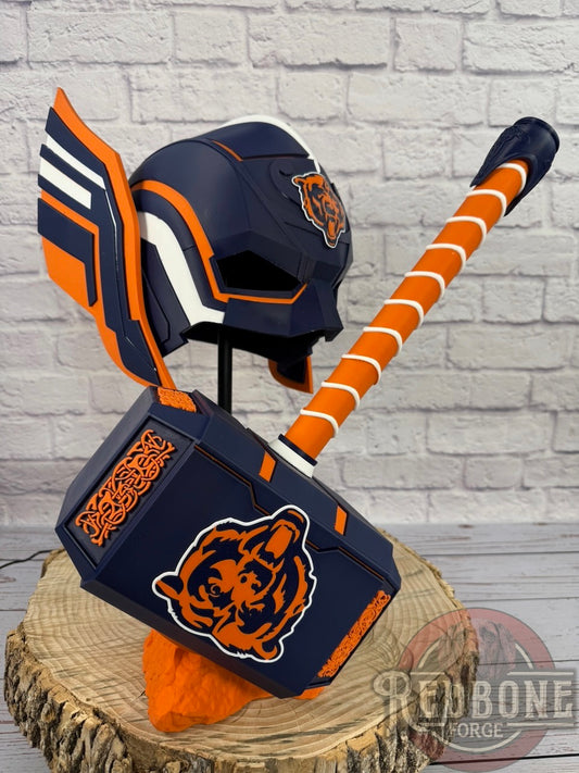 Chicago-Inspired Bears Lady Thor Helmet & Hammer