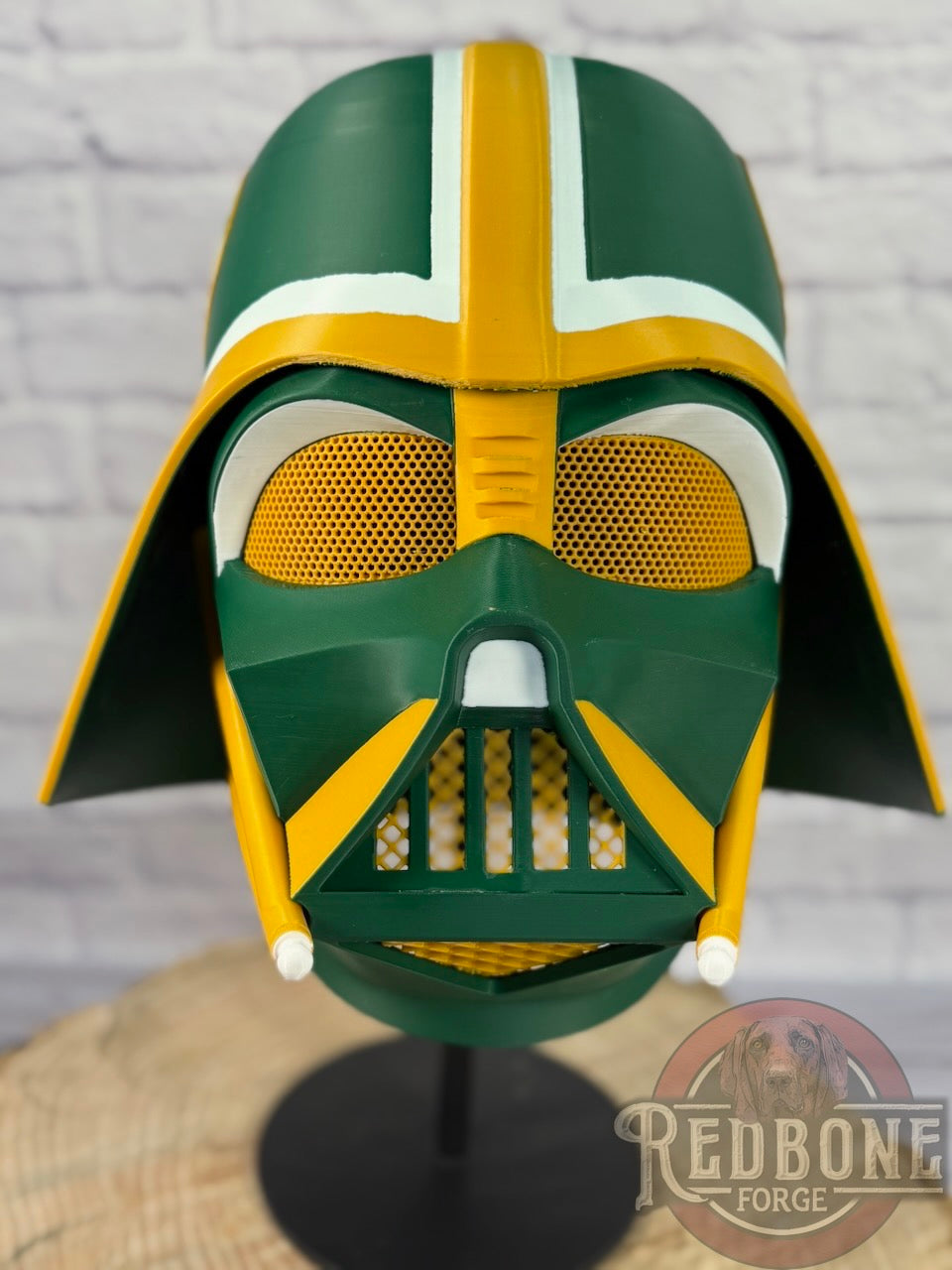 Green Bay-Inspired Yellow & Green Lord Vader Helmet