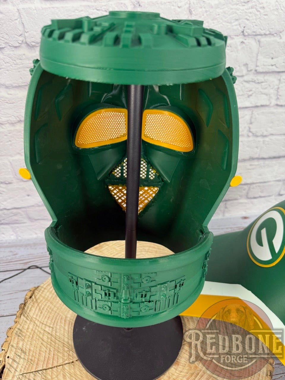 Green Bay-Inspired Yellow & Green Lord Vader Helmet