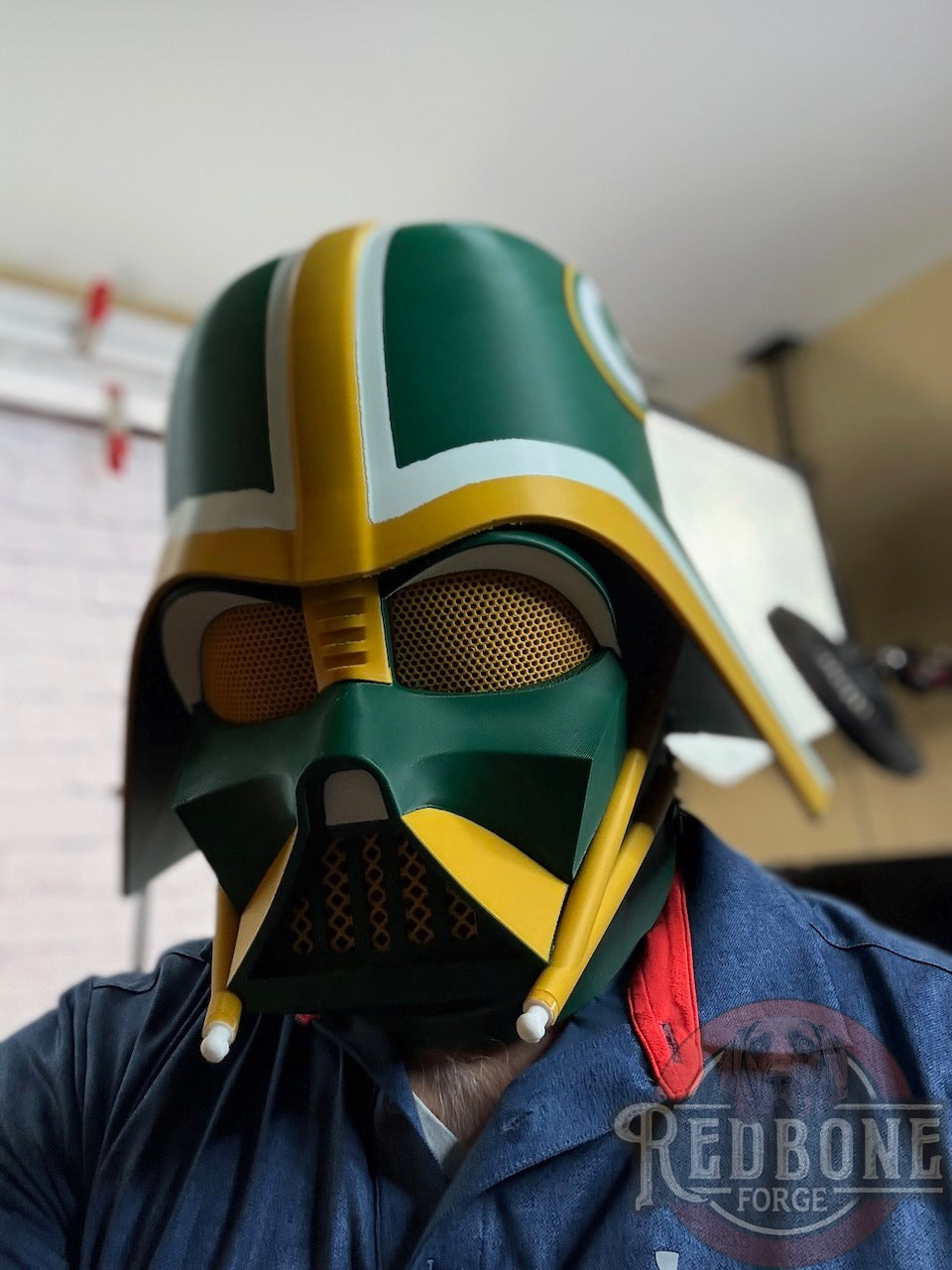 Green Bay-Inspired Yellow & Green Lord Vader Helmet