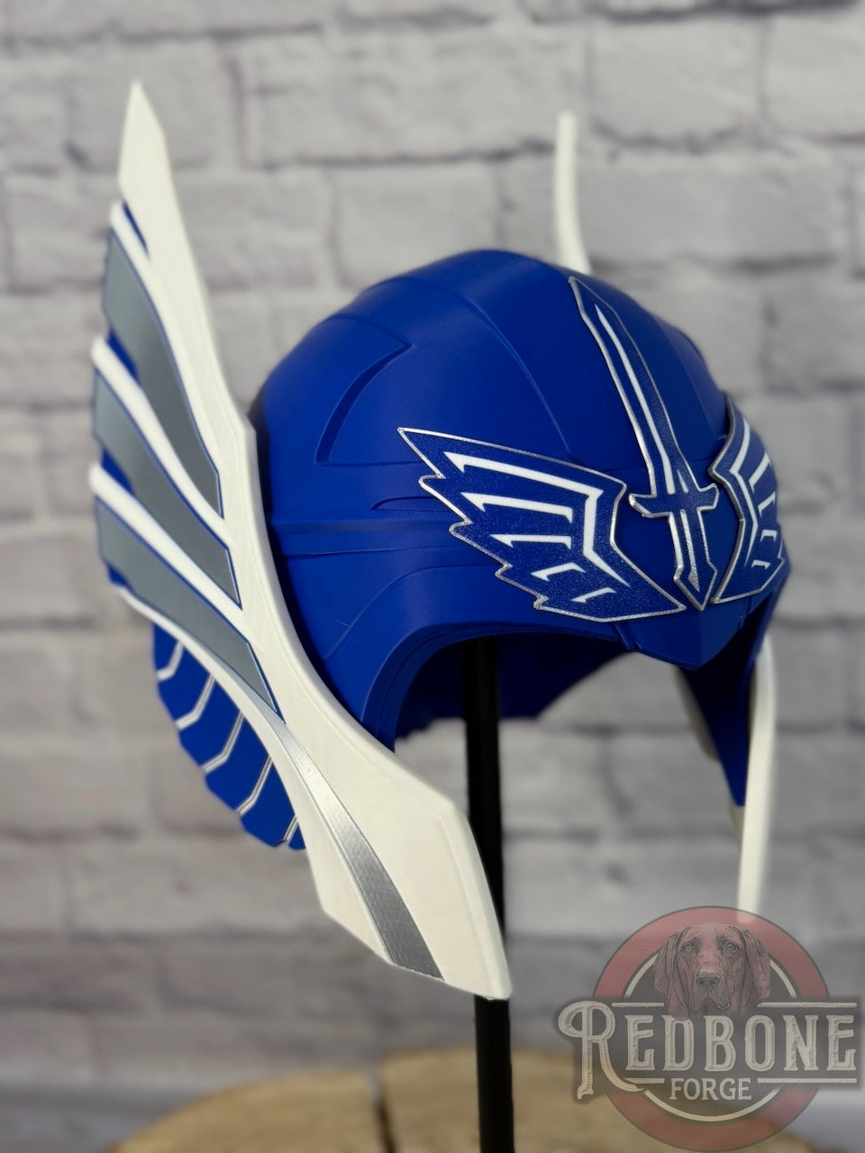 Battlehawks -Inspired Blue, Silver, & White  Norse God Helmet UFL