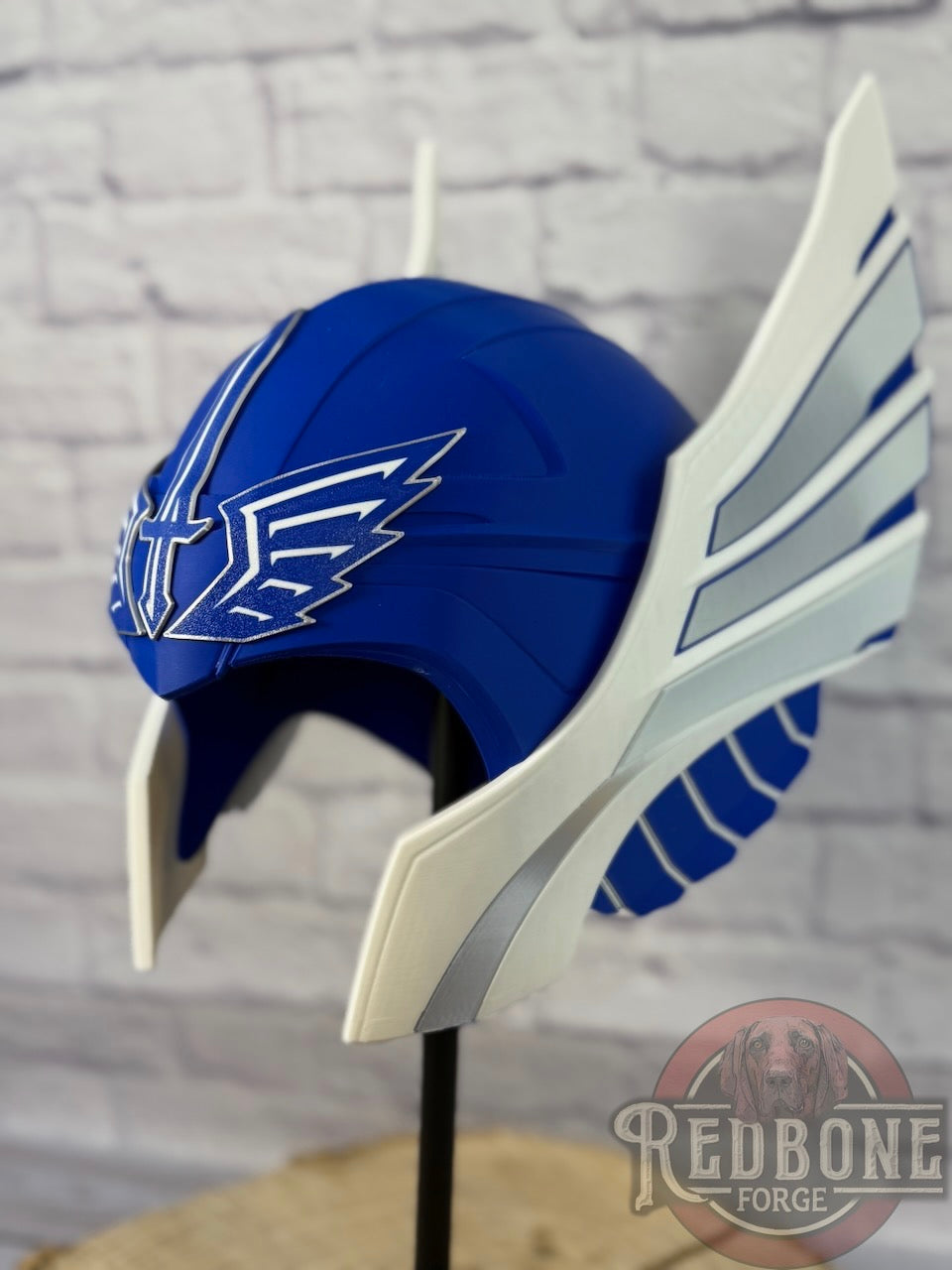 Battlehawks -Inspired Blue, Silver, & White  Norse God Helmet UFL