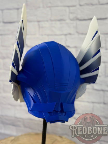 Battlehawks -Inspired Blue, Silver, & White  Norse God Helmet UFL