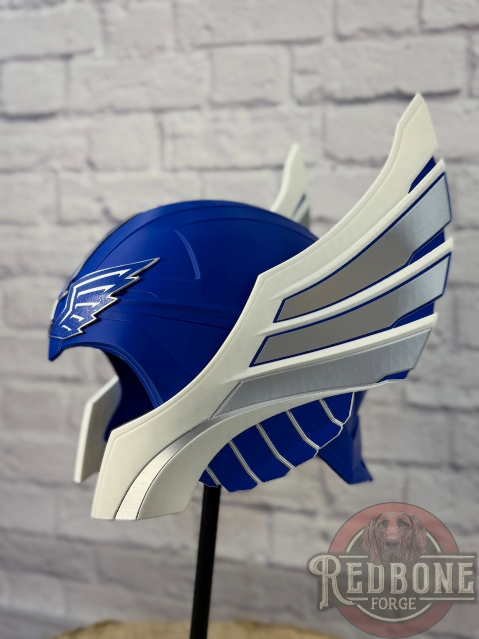 Battlehawks -Inspired Blue, Silver, & White  Norse God Helmet UFL