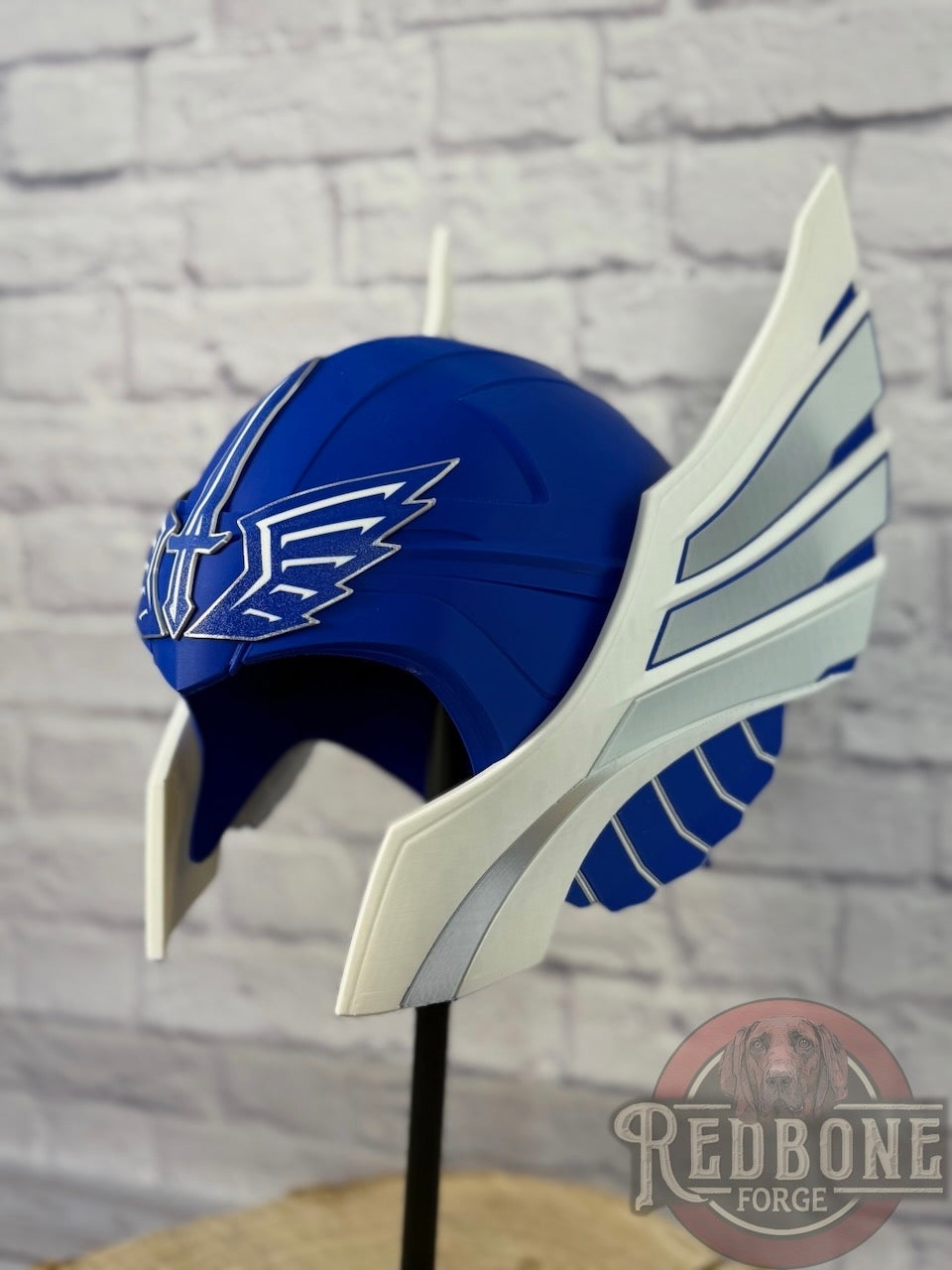 Battlehawks -Inspired Blue, Silver, & White  Norse God Helmet UFL