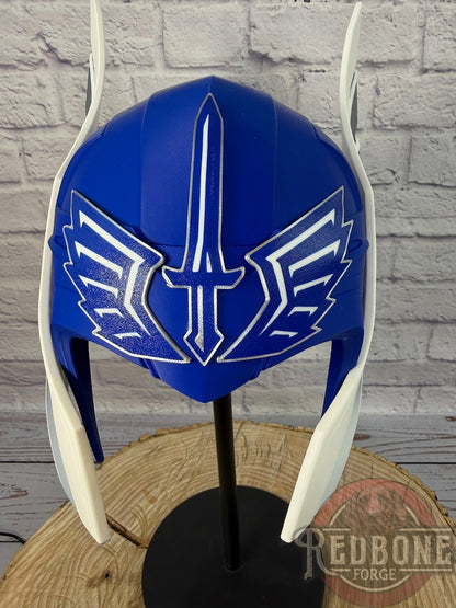 Battlehawks -Inspired Blue, Silver, & White  Norse God Helmet UFL