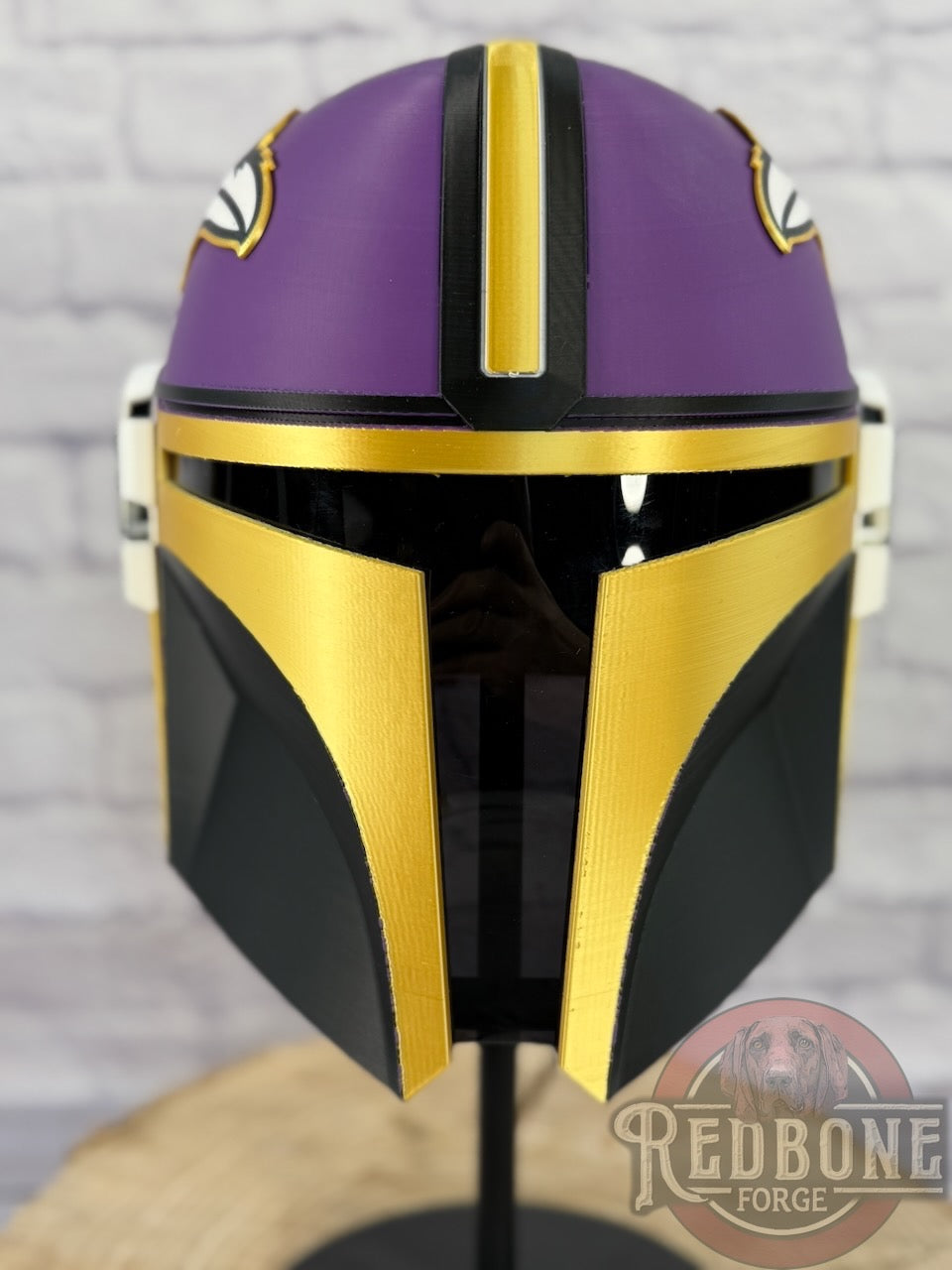 Baltimore-Inspired Purple, Gold, & Black Mandalorian Helmet