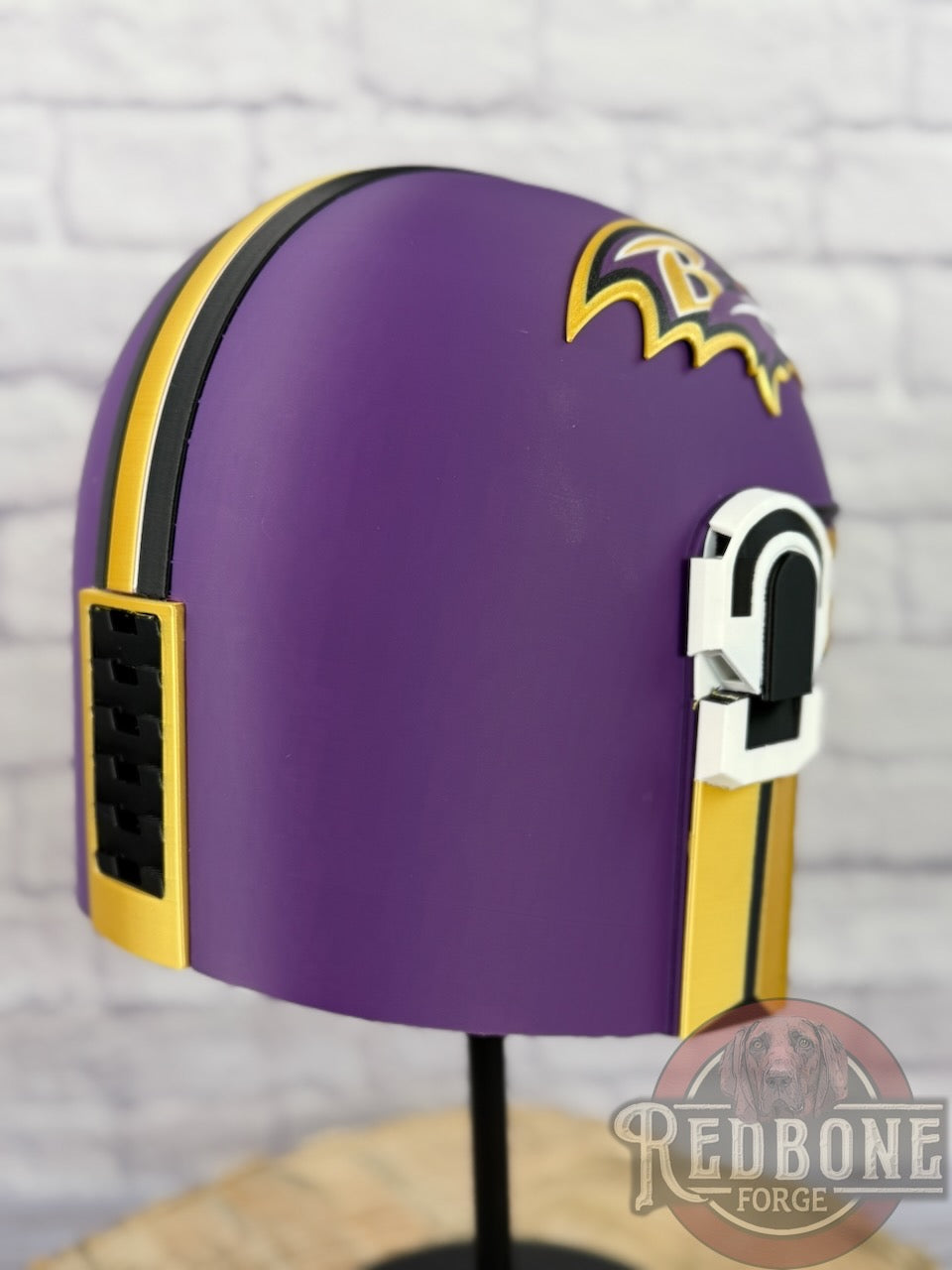 Baltimore-Inspired Purple, Gold, & Black Mandalorian Helmet