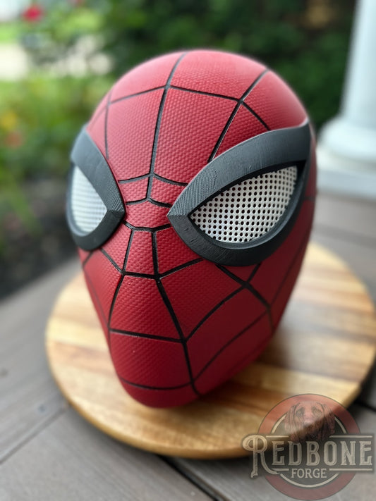 Red & Black Flat Webs Web Slinger Mask