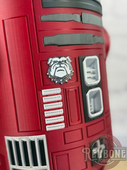 Georgia -Inspired Crimson, Black & Silver R2 Astromech Droid